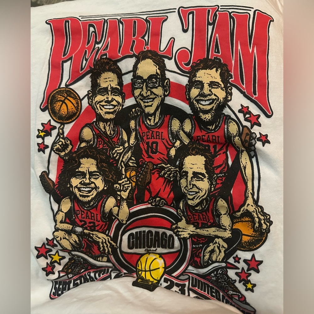 Pearl Jam United Center Chicago Bulls Basketball Tour Tee 2023